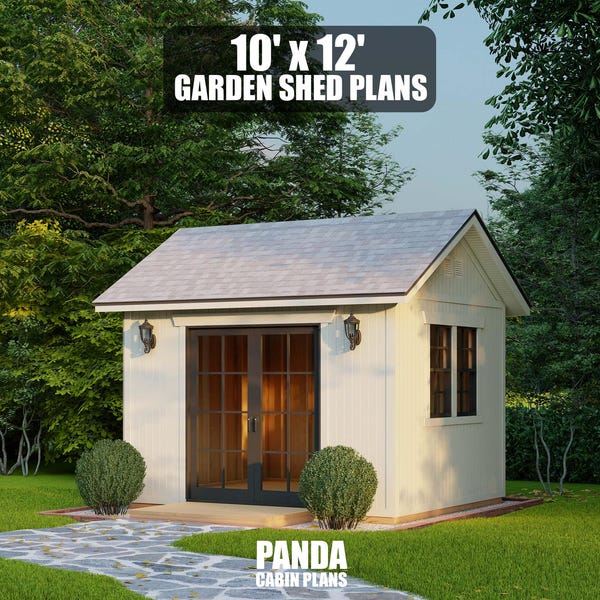 10X12 Garden Shed Plans - DIY Building Plans - Blueprints PDF with Material List