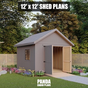 12x12 Shed Plans - DIY Building Guide - Blueprints PDF with Material List