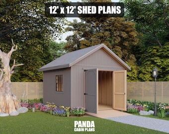 12x12 Shed Plans - DIY Building Guide - Blueprints PDF with Material List