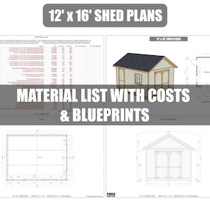 12x16 Shed Plans - DIY Building Guide - Blueprints PDF with Material List image 7