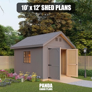 10x12 Shed Plans - DIY Building Guide - Blueprints PDF with Material List