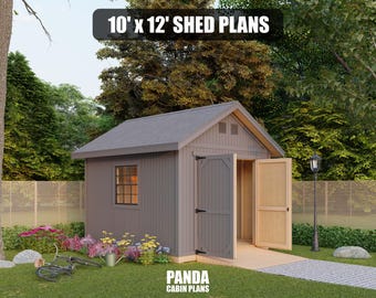 10x12 Shed Plans - DIY Building Guide - Blueprints PDF with Material List