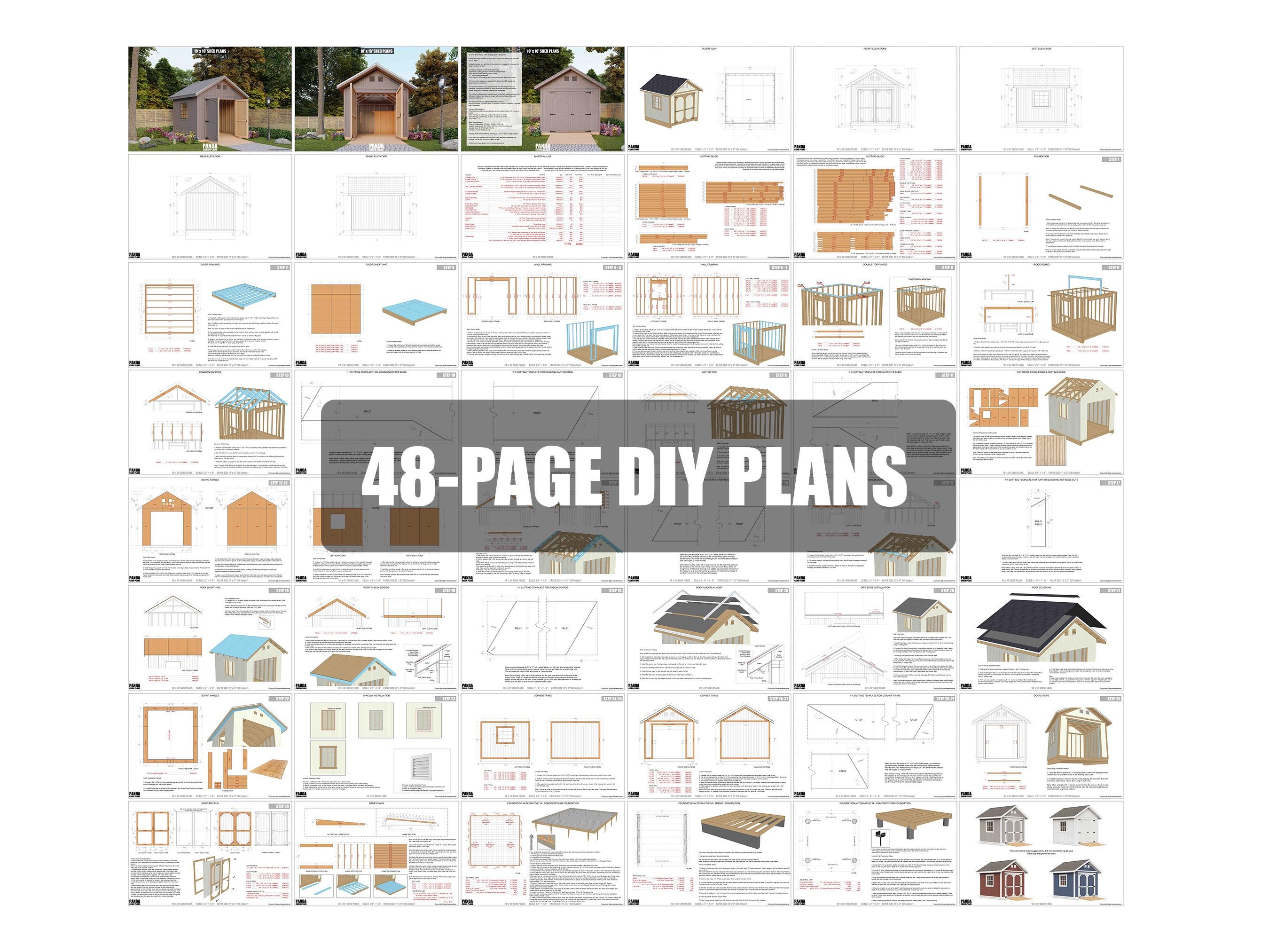 10x10 Shed Plans - DIY Building Guide - Blueprints PDF With Material ...