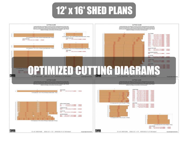 12x16 Shed Plans - DIY Building Guide - Blueprints PDF with Material List image 6