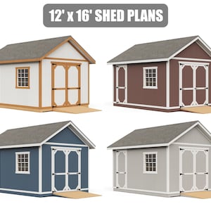 12x16 Shed Plans - DIY Building Guide - Blueprints PDF with Material List image 12
