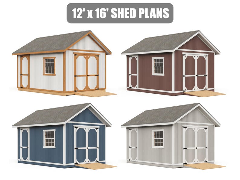 12x16 Shed Plans - DIY Building Guide - Blueprints PDF with Material List image 12