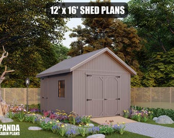 12x16 Shed Plans - DIY Building Guide - Blueprints PDF with Material List