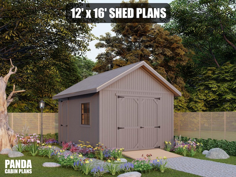 12x16 Shed Plans - DIY Building Guide - Blueprints PDF with Material List image 2