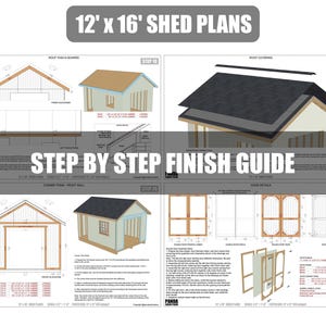12x16 Shed Plans - DIY Building Guide - Blueprints PDF with Material List image 8