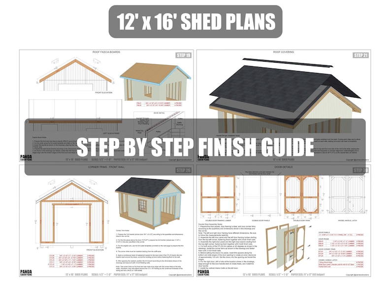 12x16 Shed Plans - DIY Building Guide - Blueprints PDF with Material List image 8
