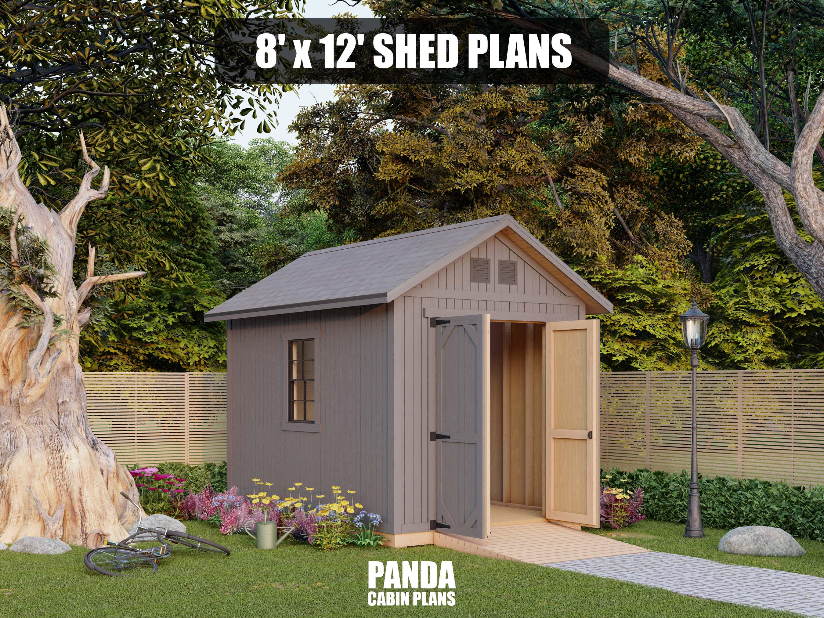 8x12 Shed Plans - DIY Building Guide - Blueprints PDF With Material