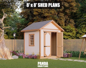 8x8 Shed Plans - DIY Building Guide - Blueprints PDF with Material List