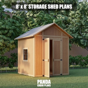 8x8 Storage Shed Plans - DIY Backyard Shed - Outdoor Building Blueprint PDF