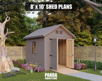 8x10 Shed Plans - DIY Building Guide - Blueprints PDF with Material List