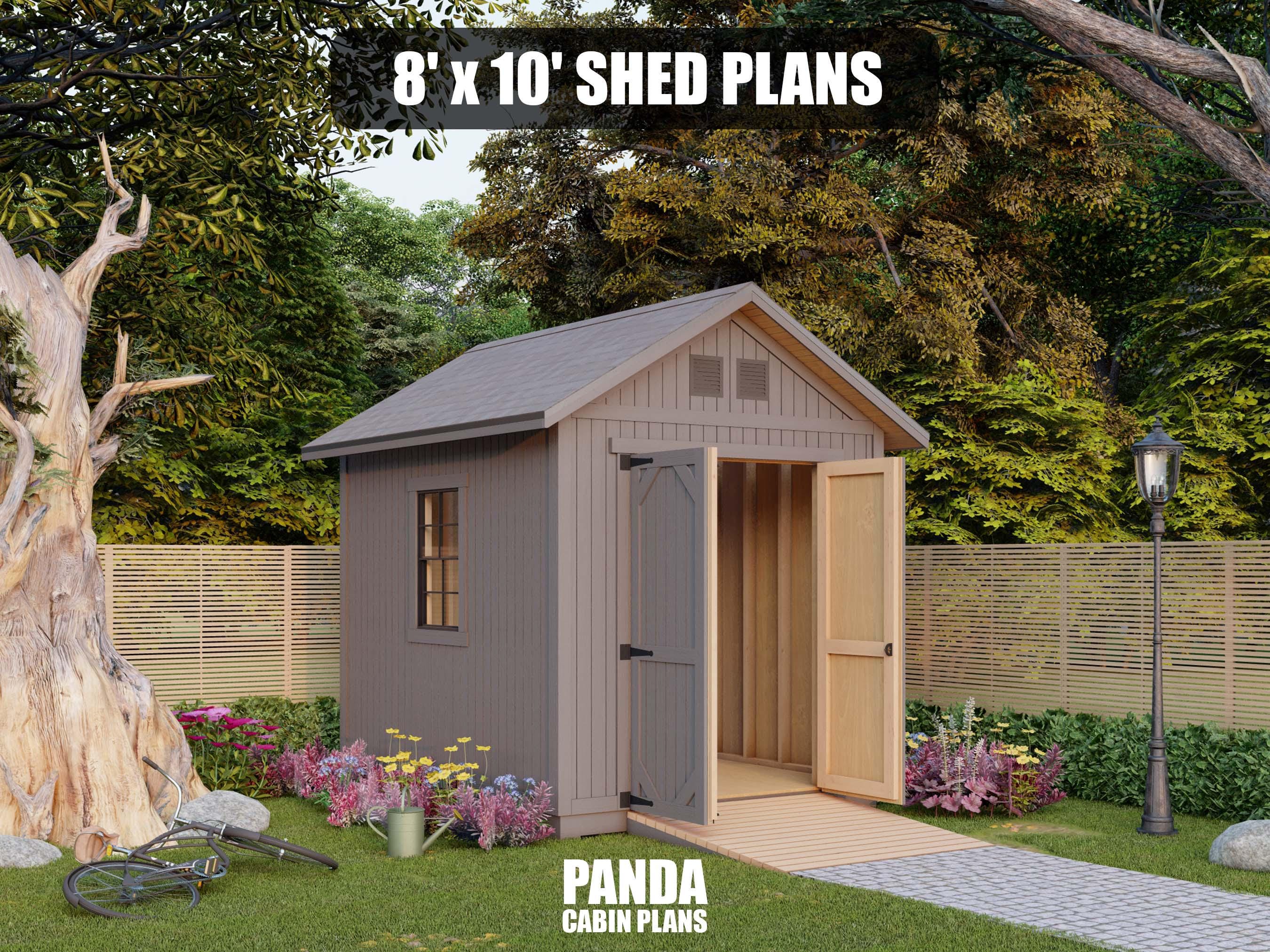8x10 Shed Plans - DIY Building Guide - Blueprints PDF With Material