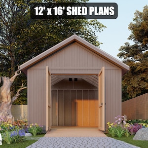 12x16 Shed Plans - DIY Building Guide - Blueprints PDF with Material List image 4