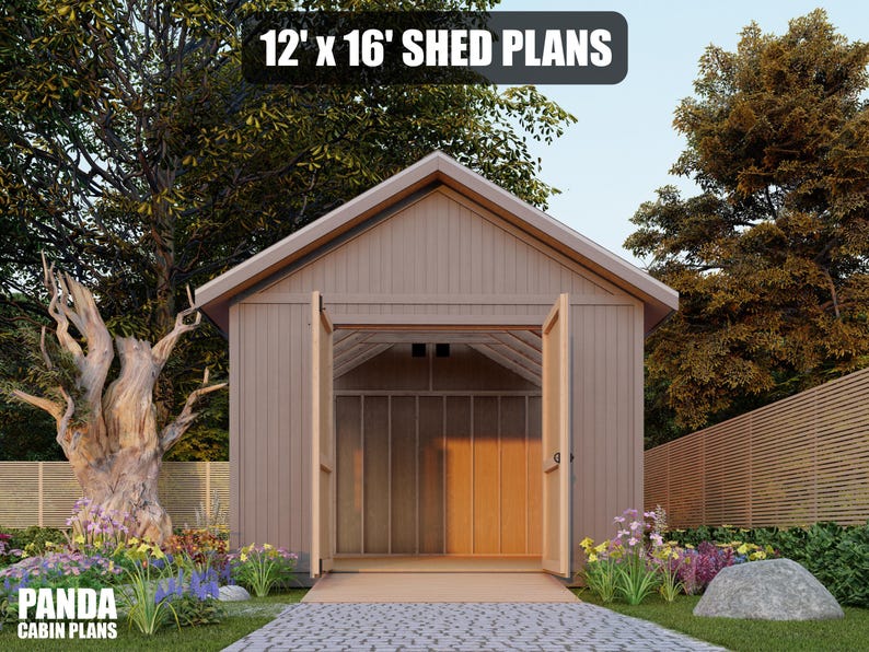 12x16 Shed Plans - DIY Building Guide - Blueprints PDF with Material List image 4