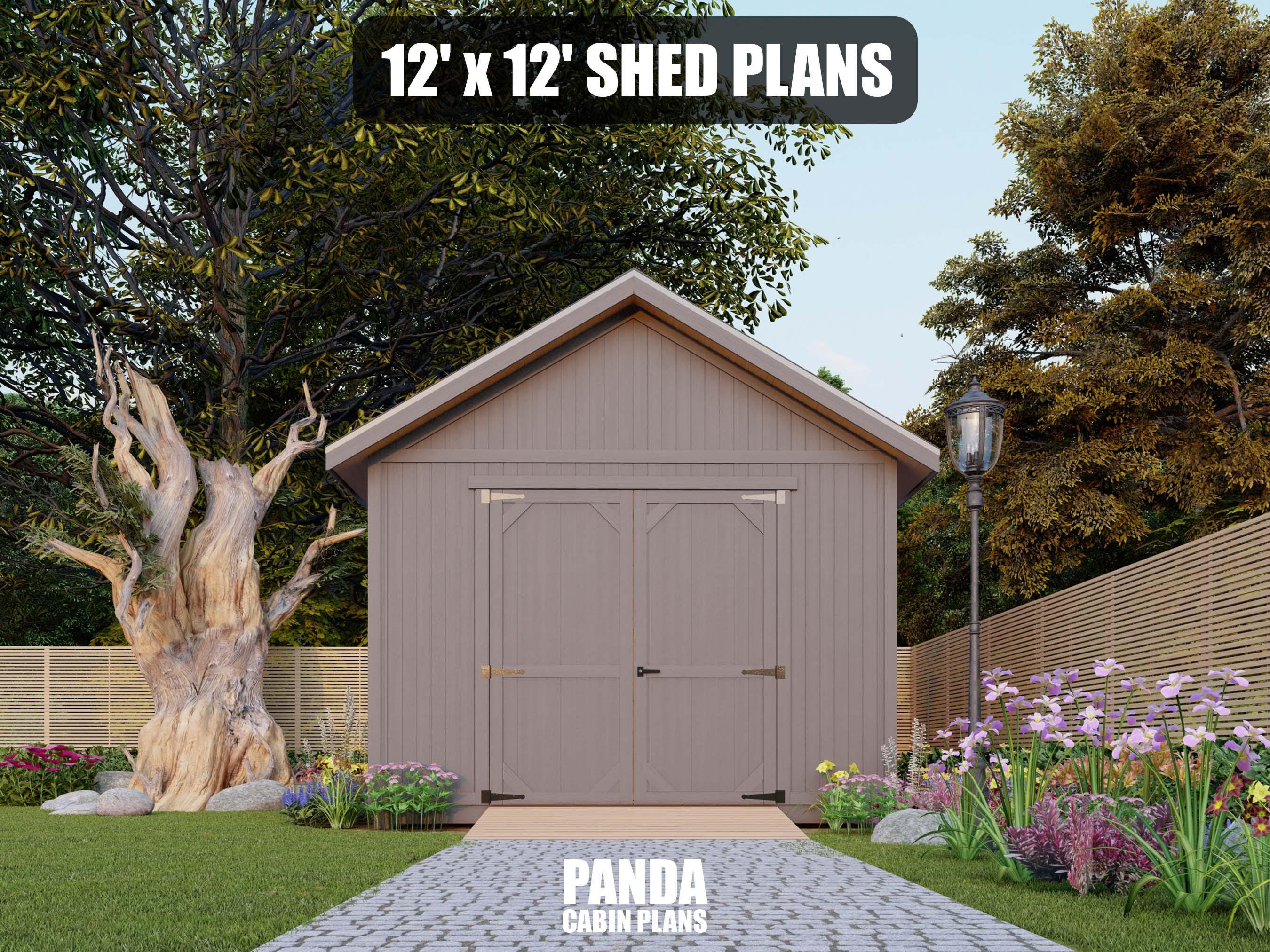 12x12 Shed Plans - DIY Building Guide - Blueprints PDF With Material