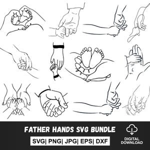 Father & Grandpa Hand-in-Hand PNG Bundle – Custom Name Kid Fist Bump Set, Best Dad Ever Father&#39;s Day Gift – Digital Download Files