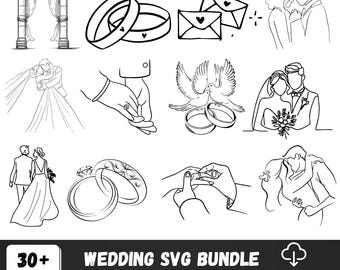 Wedding SVG Bundle | Bride & Groom SVG | Marriage SVG | Wedding Signs | Floral Frame | Monogram | Welcome to Our Wedding