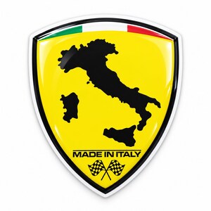 Naklejka wypukła Made in Italy, naklejka 3D z żywicy z włoską flagą, na kask samochodowy i motocyklowy, różne rozmiary, wodoodporna, odporna na zarysowania i promieniowanie UV, wysokiej jakości