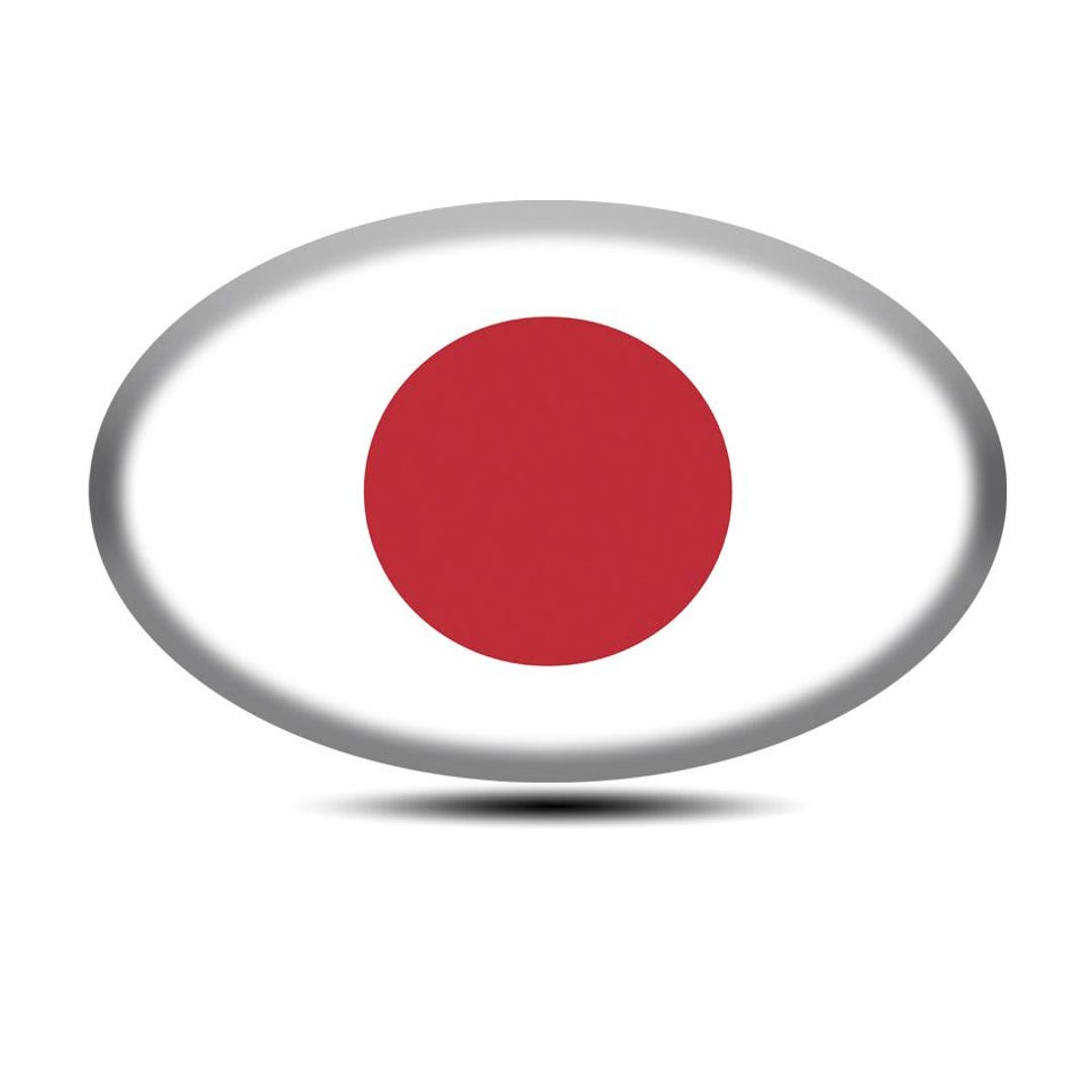 Japan Japanese flag Shield Domed Decal 3D Look Emblem Resin car