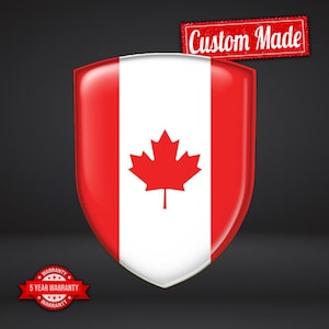 Canada National Flag domed shield sticker decal 3D Universal Resin Epoxy Phone Laptop Car Motorcycle Water UV Scratch Proof High Quality