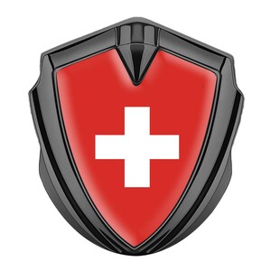 Switzerland National Flag Metal Shield domed sticker decal 3D Universal Resin Epoxy Car Motorcycle Water UV Scratch Proof High Quality