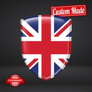 United Kingdom National Flag domed shield sticker decal 3D Universal Resin Epoxy Phone Laptop Car Motorcycle Water UV Scratch Proof