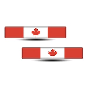2pcs Canada National Flag domed sticker decal 3D Universal Epoxy Phone Laptop Car Motorcycle Bicycle Water UV Scratch Proof High Quality