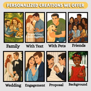 Personalized Digital Artwork of Couples, Cartoon Portrait Animation, Custom Couple Portrait, Couple Gifts, Unique Gift Illustration