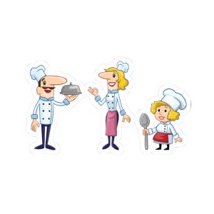 Chef family Kiss-Cut Stickers for Food Lovers, Kitchen Decor, Cooking Gifts, Meal Prep Planner, Culinary Enthusiasts