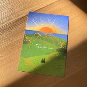 AUSTRALIA Postcard 【Sunset station】 Tiny Art Travels /  Souvenir