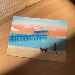 AUSTRALIA Postcard 【Henley Beach】 Tiny Art Travels /  Souvenir
