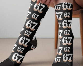 67 Socks, Six Seven Socks, Funny Socks For Teens, Six Seven, Gen Z gifts, Teen Birthday, 67 Funny meme Gift, 6 7 socks, Gift Idea for Teens