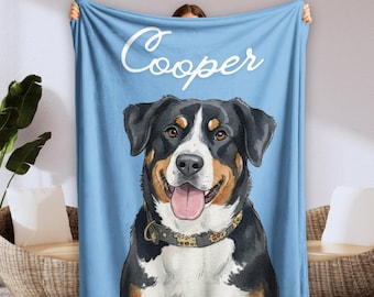 Custom Pet Photo Blanket, Personalized Dog Portrait Blanket, Cat Picture Blanket, Pet Memorial Gift, Custom Dog Blanket For Dog Lovers