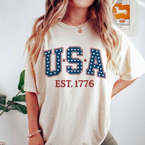 Comfort Colors USA Shirt: Patriotic 4th of July Tee