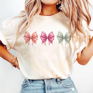 Pink Coquette Bow Shirt: Comfort Colors Ribbon Tee