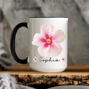 Personalized Floral Name Coffee Mug: Custom Wildflower Design