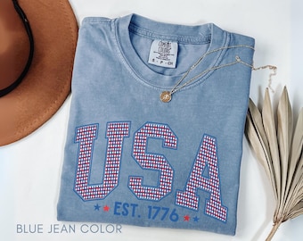 Comfort Colors USA Shirt: 4th of July Patriotic Tee