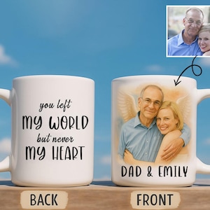 11 oz Custom Memorial Mug with Photo, Name & Quote – Personalized Sympathy Gift – Tribute for Loss of Mom, Dad or Loved One
