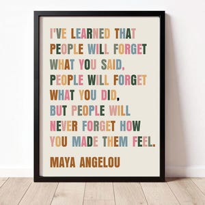 Maya Angelou Education Quote Print – Inspirational Classroom Wall Art, School Poster, Digital Download or Framed Gift