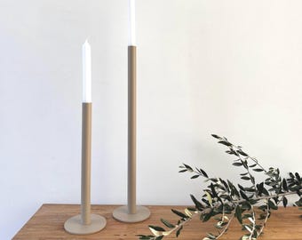 AVA candlestick | modern | Scandi | candle holder | beige | black | white | taupe | metal | minimalist