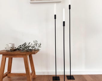 Floor candle holder SMILLA | modern | Scandi | floor candle holder | beige | black | white | taupe | metal | minimalist