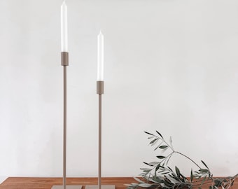 Candlestick MADITA | modern | Scandi | candle holder | beige | black | white | taupe | metal | minimalist