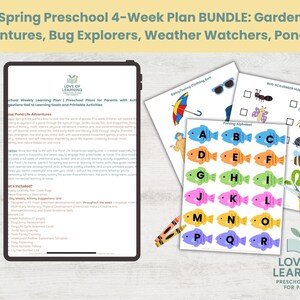 Spring Preschool Learning Bundle - Printable Weekly Plans and Activities for Ages 2–5 | Garden, Bugs, Weather, Pond Life