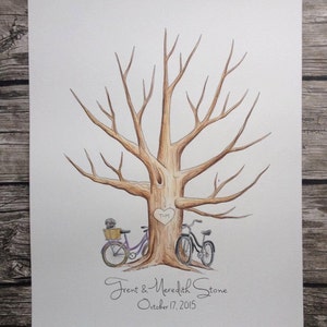 Wedding BICYCLES Thumb Print Guest Book Tree ADD-ON | Etsy