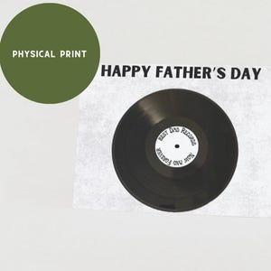 Fysieke Vaderdagkaart met vinylafbeelding, perfect voor muziekliefhebbers