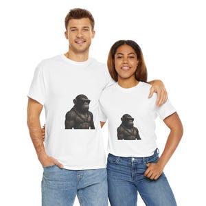 Playful Monkey Graphic Tee • Unisex Heavy Cotton