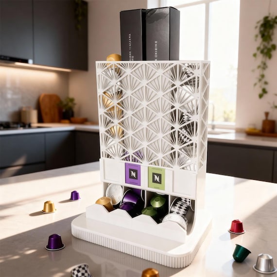 Generico Porta Capsule Caffè Assemblabile,Dispenser Salvaspazio Compatibile con Nespresso Original,Contenitore da Appoggio fino a 40 Capsule